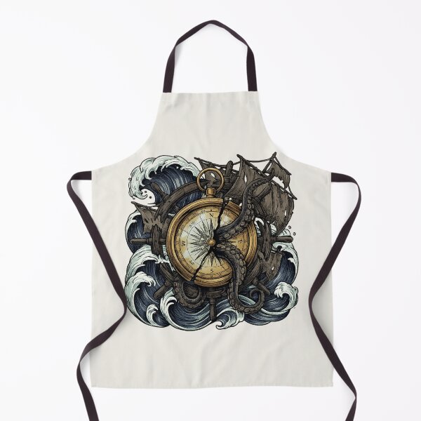 Item preview, The Kraken's Wrath - Dark Nautical Compass & Giant Squid Tentacles designed and sold by krish-prints.