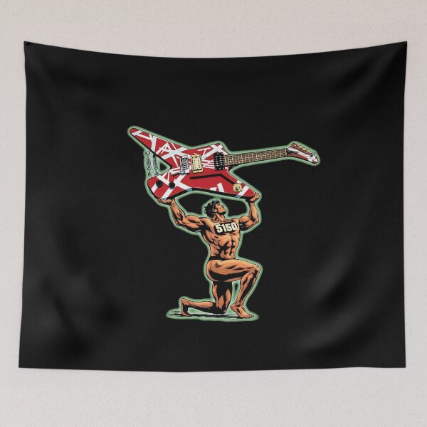 Item preview, 5150 Muscle Man Holding Up Frankensteins Guitar designed and sold by MeanpersonaArt.