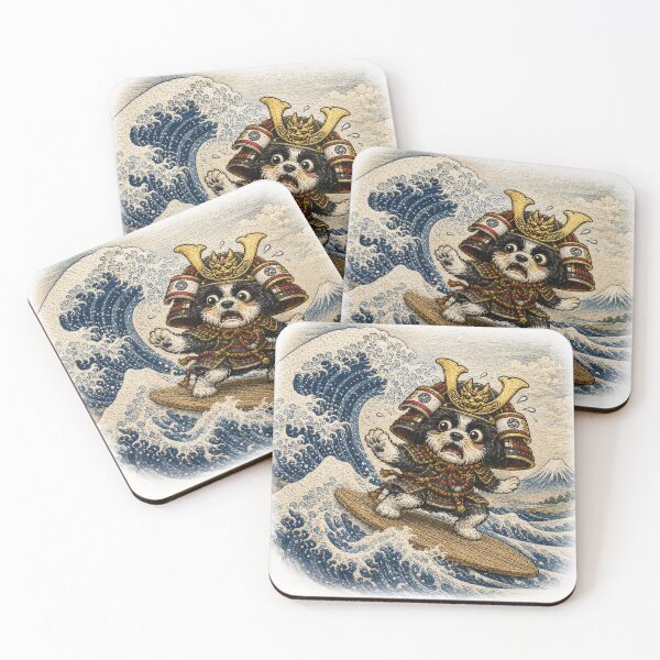 Item preview, Samurai Shih Tzu Riding the Great Wave designed and sold by ShihTzuRareArt.