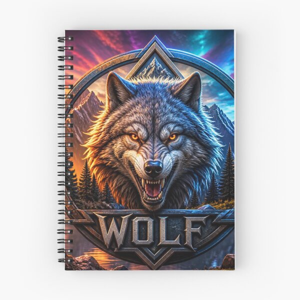 Item preview, Majestic Alpha Wolf Mountain Wilderness Sunset Crest designed and sold by AgnesB77.
