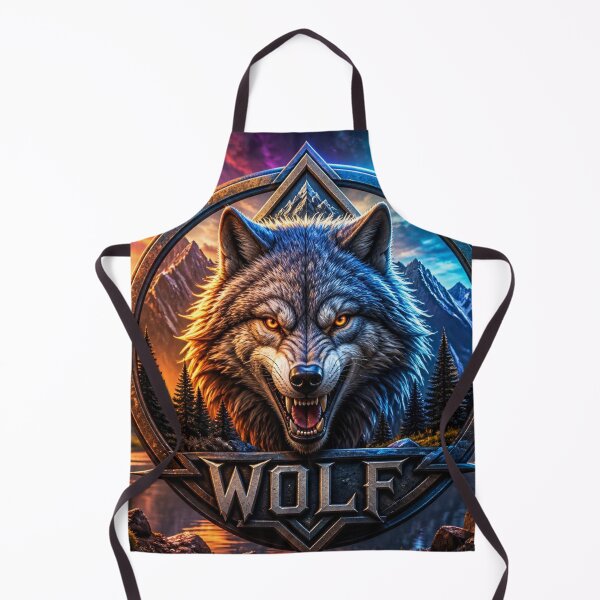 Item preview, Majestic Alpha Wolf Mountain Wilderness Sunset Crest designed and sold by AgnesB77.