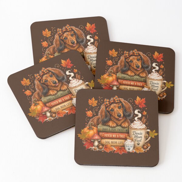Item preview, Cozy Autumn Dachshund Dog Book Lover Design designed and sold by tamdevo1.