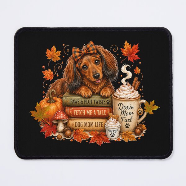 Item preview, Cozy Autumn Dachshund Dog Book Lover Design designed and sold by tamdevo1.