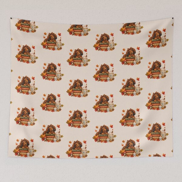 Item preview, Cozy Autumn Dachshund Dog Book Lover Design designed and sold by tamdevo1.