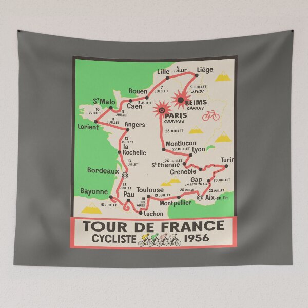 Aperçu de l'œuvre Tour de France cycliste vintage 1956 créée et vendue par Colorfulman.
