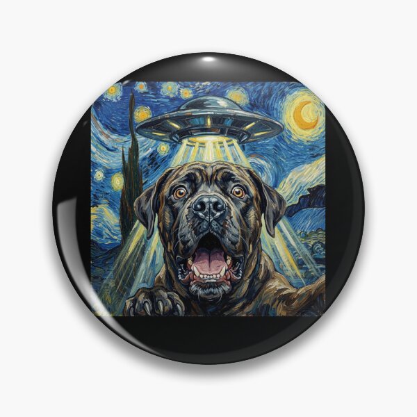 Item preview, Cane Corso Starry Night UFO Van Gogh Art Dog Selfie Lover designed and sold by Kimberley King Art King Art.