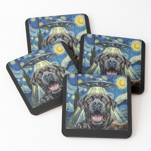 Item preview, Cane Corso Starry Night UFO Van Gogh Art Dog Selfie Lover designed and sold by Kimberley King Art  King Art.