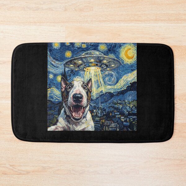 Item preview, Bull Terrier Starry Night UFO Van Gogh Art Dog Selfie Lover designed and sold by Kimberley King Art  King Art.