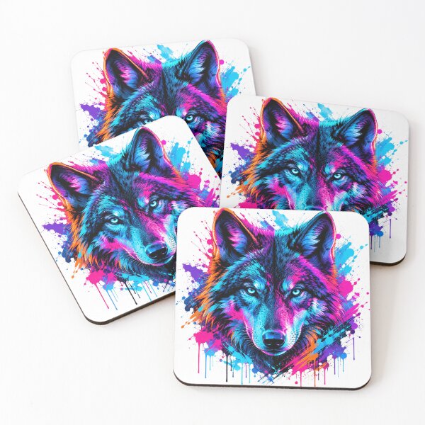 Item preview, Neon Wolf Color Splash Artwork designed and sold by the-dovlat.