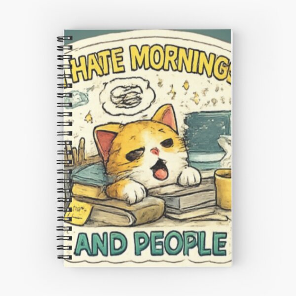 Item preview, I Hate Mornings And People Cat Sticker designed and sold by Genzfirevibes.