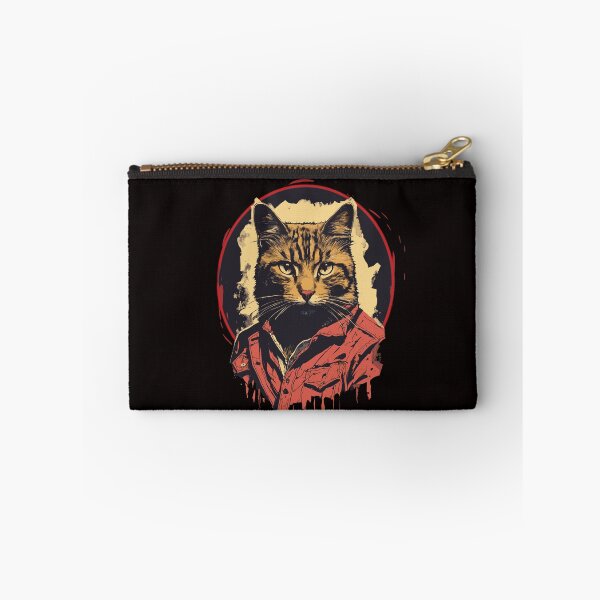 Item preview, cat emerges from a torn shirt – Cute Lazy Cat Watching Movies with Popcorn  designed and sold by Artimax-Studio.