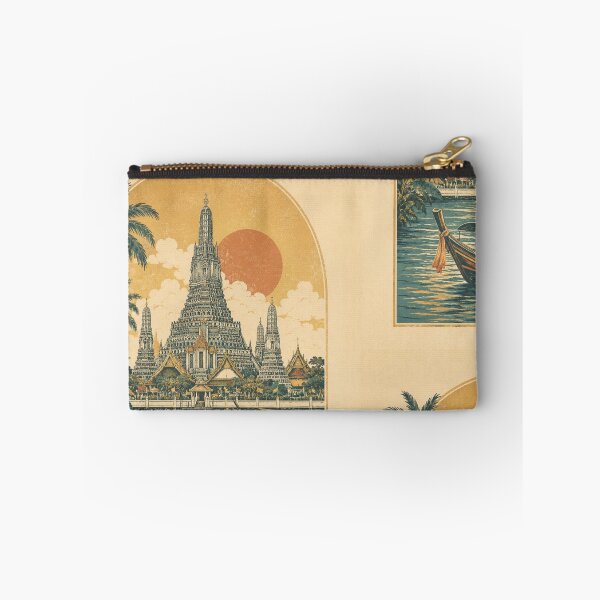Item preview, Vintage Bangkok Travel Poster – Wat Arun and Chao Phraya River designed and sold by Siam Soul Studio.
