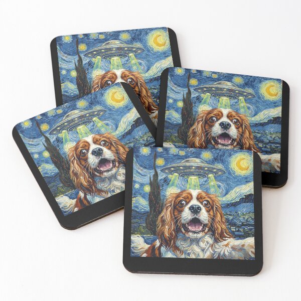 Item preview, Cavalier King Charles Spaniel Starry Night UFO Van Gogh Art Dog Selfie Lover designed and sold by Kimberley King Art  King Art.