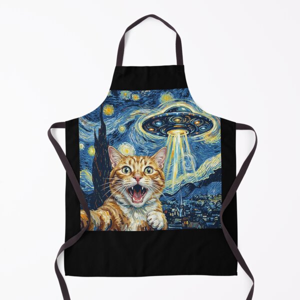 Item preview, Cat Starry Night UFO Van Gogh Art Animal Selfie Lover designed and sold by Kimberley King Art King Art.