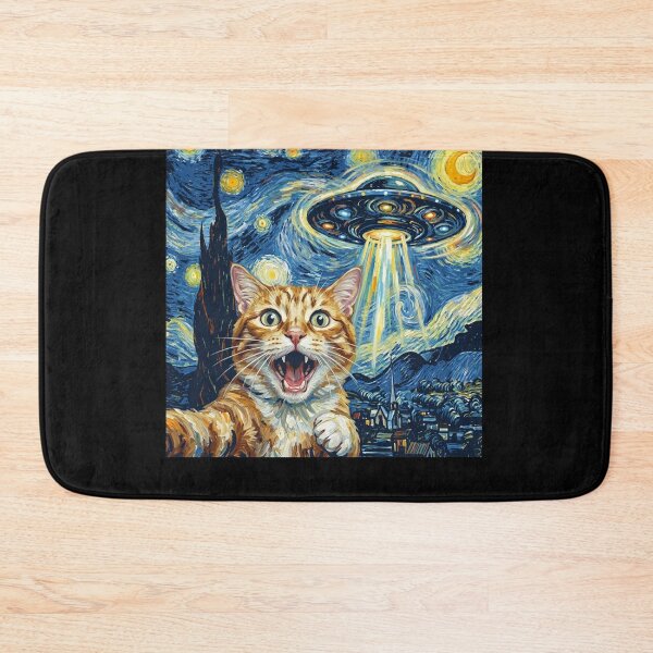 Item preview, Cat Starry Night UFO Van Gogh Art Animal Selfie Lover designed and sold by Kimberley King Art  King Art.