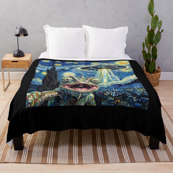 Item preview, Chameleon Starry Night UFO Van Gogh Art Animal Selfie Lover designed and sold by Kimberley King Art King Art.