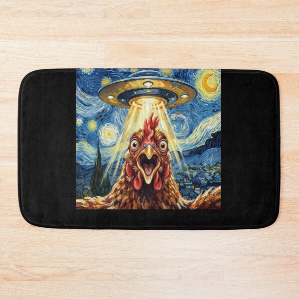 Item preview, Chicken Starry Night UFO Van Gogh Art Animal Selfie Lover designed and sold by Kimberley King Art  King Art.