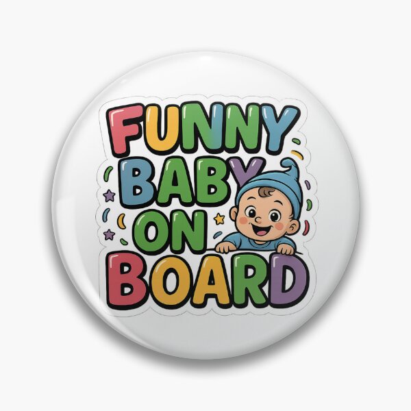Item preview, Colorful Funny Baby On Board Cute Cartoon Typography designed and sold by Supergrafix07.