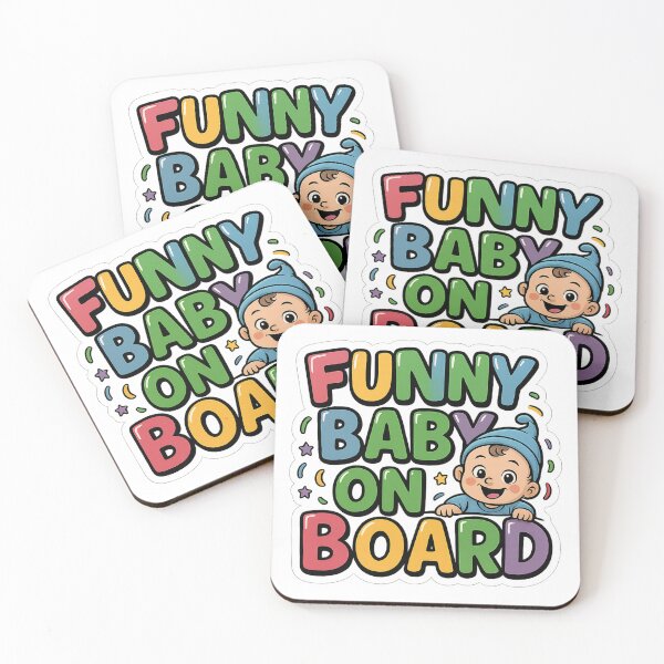 Item preview, Colorful Funny Baby On Board Cute Cartoon Typography designed and sold by Supergrafix07.