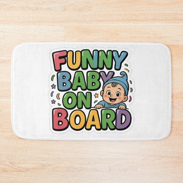 Item preview, Colorful Funny Baby On Board Cute Cartoon Typography designed and sold by Supergrafix07.