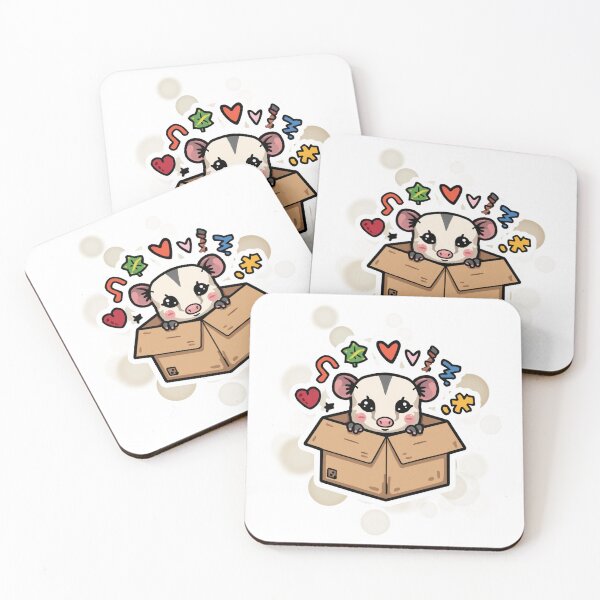 Item preview, Cute Opossum In Cardboard Box Funny Introvert Sticker designed and sold by iamKRUK.