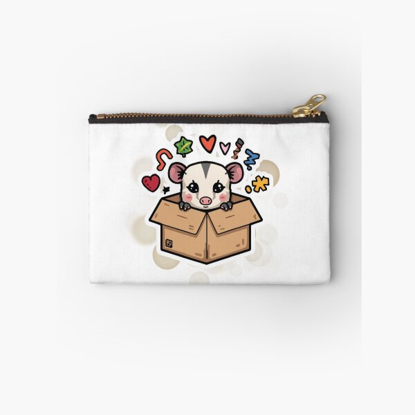 Item preview, Cute Opossum In Cardboard Box Funny Introvert Sticker designed and sold by iamKRUK.