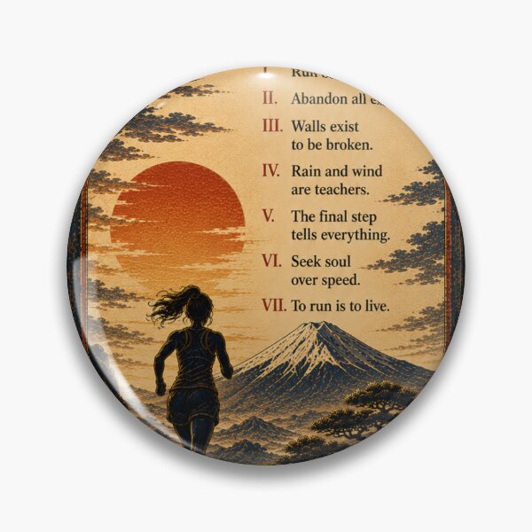 Item preview, The Runner's Code Women's Japanese Scroll Running Motivation Wall Art designed and sold by Locker39.