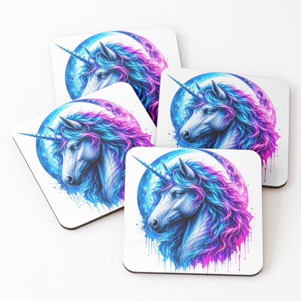 Item preview, Mystical Neon Unicorn Moon Artwork designed and sold by the-dovlat.
