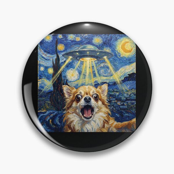 Item preview, Chihuahua Starry Night UFO Van Gogh Art Dog Selfie Lover designed and sold by Kimberley King Art King Art.