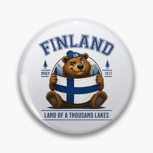 Item preview, Finland Bear with Finnish Flag – Land of a Thousand Lakes designed and sold by Infinitee8hirts.