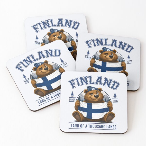 Item preview, Finland Bear with Finnish Flag – Land of a Thousand Lakes designed and sold by Infinitee8hirts.