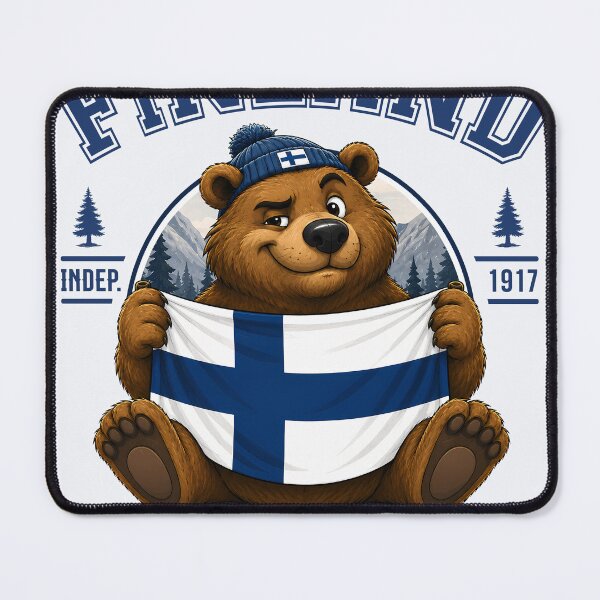 Item preview, Finland Bear with Finnish Flag – Land of a Thousand Lakes designed and sold by Infinitee8hirts.
