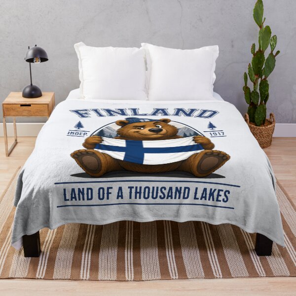 Item preview, Finland Bear with Finnish Flag – Land of a Thousand Lakes designed and sold by Infinitee8hirts.