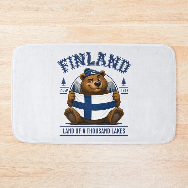 Item preview, Finland Bear with Finnish Flag – Land of a Thousand Lakes designed and sold by Infinitee8hirts.