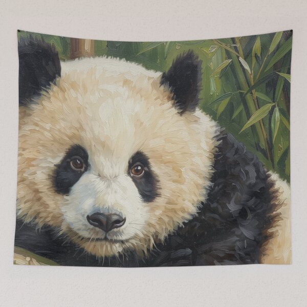 Item preview, Cute Panda Cub Oil Painting designed and sold by Kirrindy Designs.