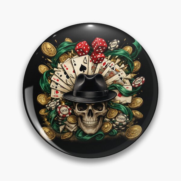 Item preview, The High Roller - Gambler Skull & Exploding Casino Chaos designed and sold by krish-prints.