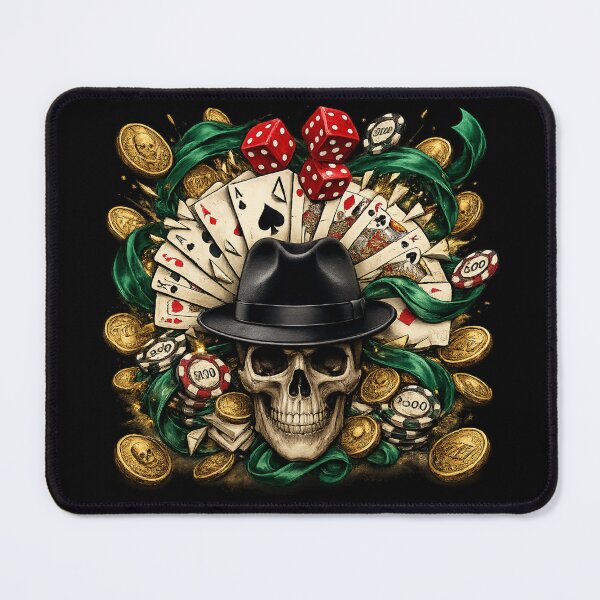 Item preview, The High Roller - Gambler Skull & Exploding Casino Chaos designed and sold by krish-prints.