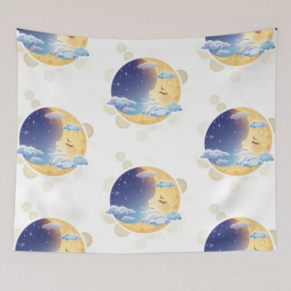 Item preview, Cute Moon In Clouds Dreamy Night Sky Sticker designed and sold by iamKRUK.