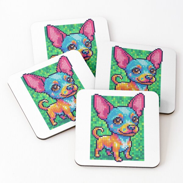 Item preview, Pixel Mosaic Dog – Colorful Grid Graphic Tee designed and sold by Artify24.