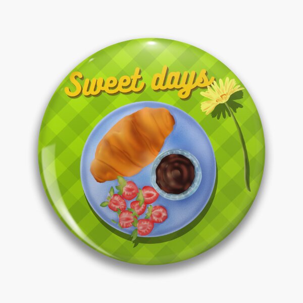 Item preview, Sweet Days: Croissant & Strawberry Picnic designed and sold by Crystalsdrawing.