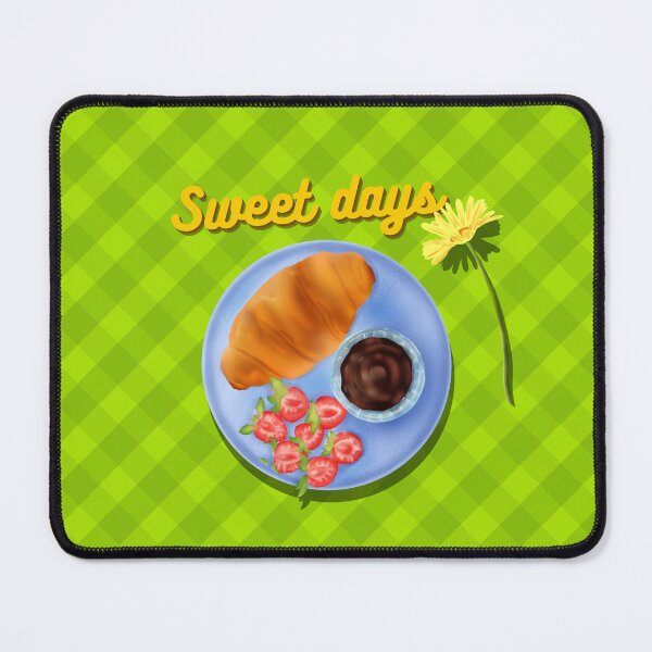 Item preview, Sweet Days: Croissant & Strawberry Picnic designed and sold by Crystalsdrawing.