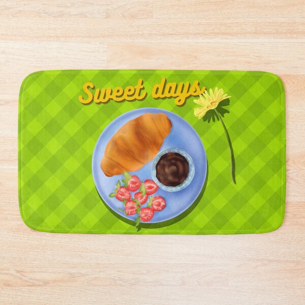 Item preview, Sweet Days: Croissant & Strawberry Picnic designed and sold by Crystalsdrawing.