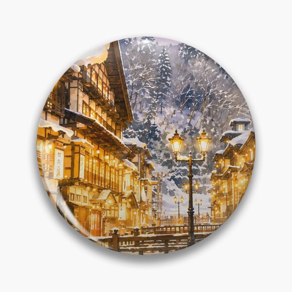 Item preview, Ginzan Onsen At Night designed and sold by HOMETOWN86.