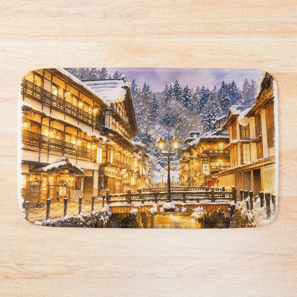 Item preview, Ginzan Onsen At Night designed and sold by HOMETOWN86.
