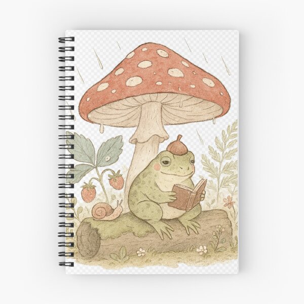 Artikelvorschau, Verspielter Frosch liest Buch Pilzregen entworfen und verkauft von NoNameDrops.