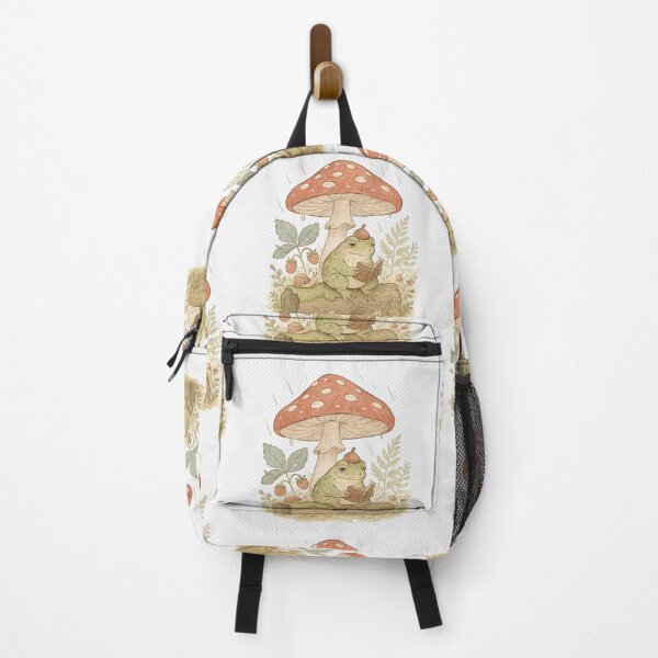 Item preview, Whimsical Frog Reading Book Mushroom Rain designed and sold by NoNameDrops.
