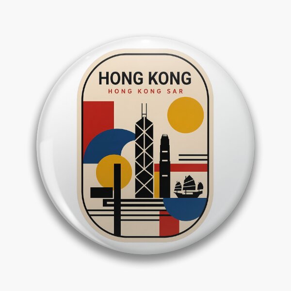 Item preview, Retro Hong Kong Skyline Minimalist Geometric Cityscape designed and sold by k3rstman1.