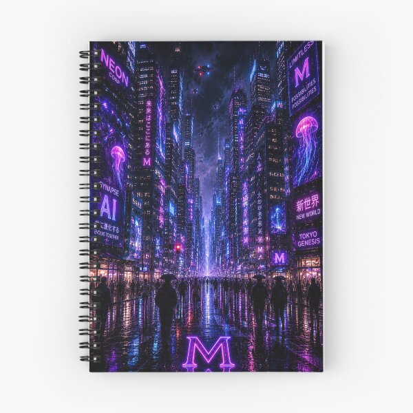 Item preview, Cyberpunk City with Bioluminescent Jellyfish designed and sold by bbbpetr100.