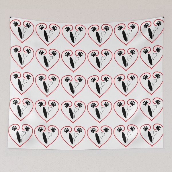 Item preview, Heart dog with the letter V designed and sold by acreació.