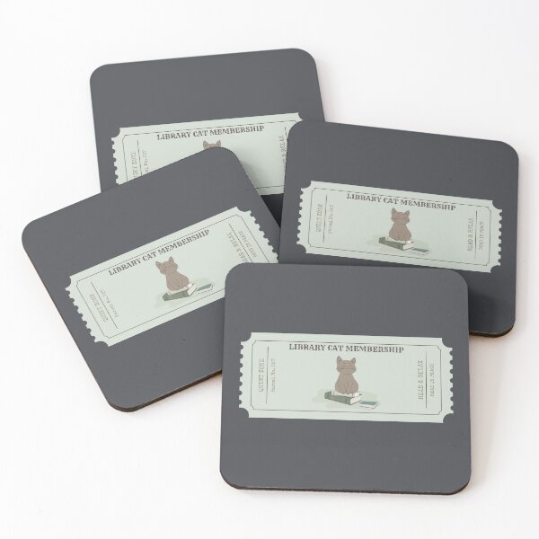 Item preview, Library Cat Membership Ticket | Reading Cat | Vintage Library Ticket Illustration designed and sold by MyFotodrive.
